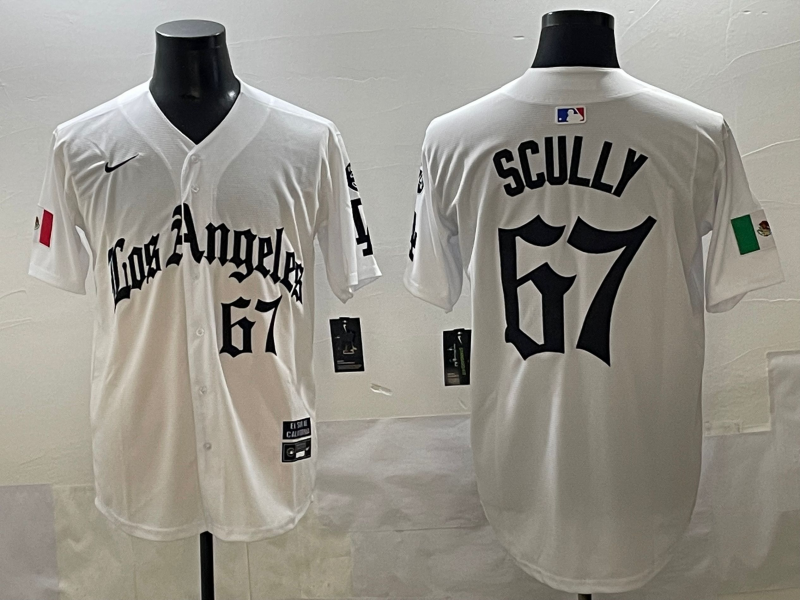 Men's Los Angeles Dodgers Vince Scully #67 White Limited Jersey